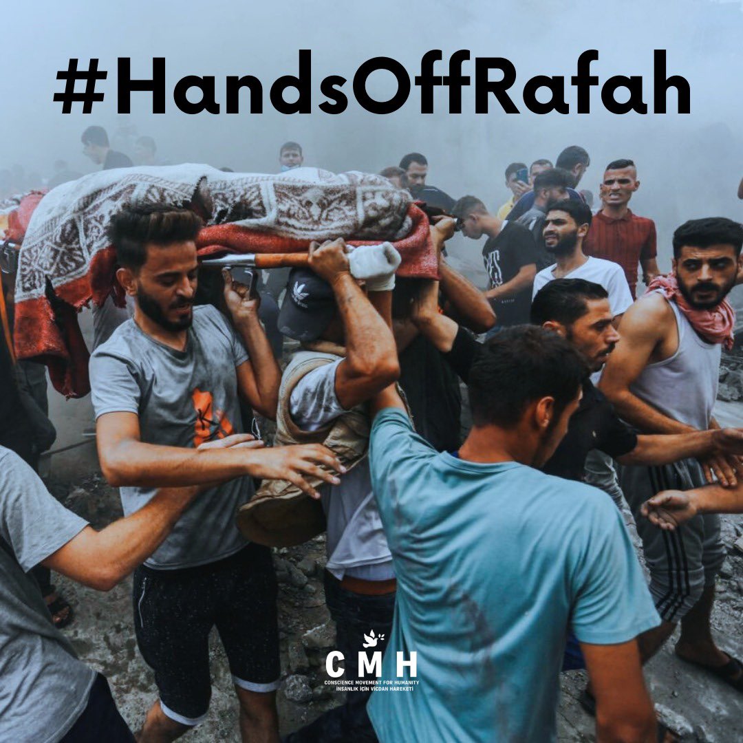 Refah’ta bir buçuk milyon insan işgalcilerin hedefi olmuş durumda! 
Bu zulme sessiz kalma!

#HandsOffRafah