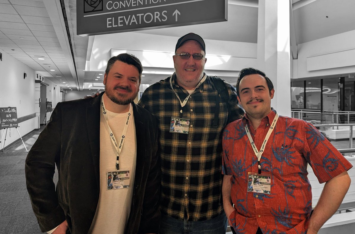 Ran into these absolute legends yesterday a #SCaLe21x. @chrislas and @wespayne from @jupitersignal. Give me a shout out when you’re ready to add a PHP Podcast to the network (@phpugly 🐘)