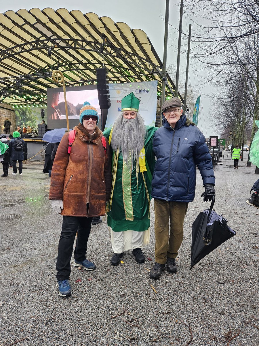 Great to meet St Patrick after the parade in Stockholm led by H.E. Ambassador  Barbara Jones <a href="/IrishEmbSweden/">Irish Embassy Sweden</a> .
Rain-sodden but great organisation and music. Well done. <a href="/SwedishIrishSoc/">The Swedish-Irish Society</a> <a href="/IrishChamberSE/">Irish Chamber of Commerce in Sweden</a> <a href="/stockholmgaels/">Stockholm Gaels</a>