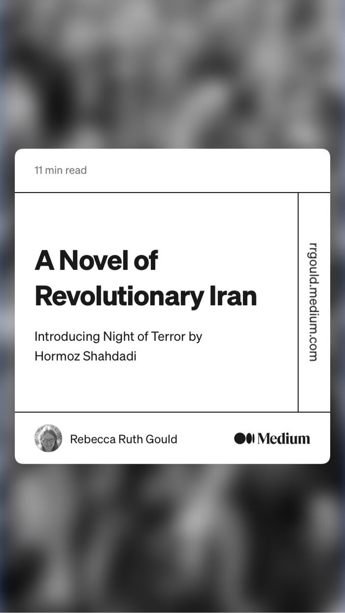 Transmodern (@transmodern1) on Twitter photo “A Novel of Revolutionary Iran” by Rebecca Ruth Gould <a href="/rrgould/">Rebecca Ruth Gould (rrgould.bsky.social)</a>
baos.pub/a-novel-of-rev… “A Novel of Revolutionary Iran” by Rebecca Ruth Gould <a href="/rrgould/">Rebecca Ruth Gould (rrgould.bsky.social)</a>
baos.pub/a-novel-of-rev…