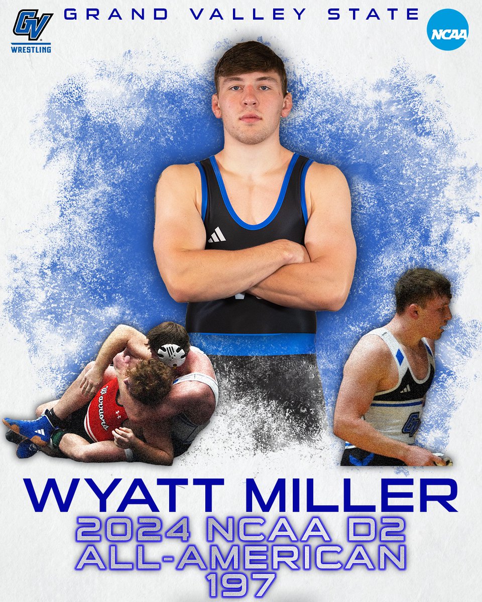 Wyatt Miller finished 8th at the 2024 NCAA D2 Wrestling National Championships. He finished the season with a 31-8 record and earned All-America honors. #AnchorUp