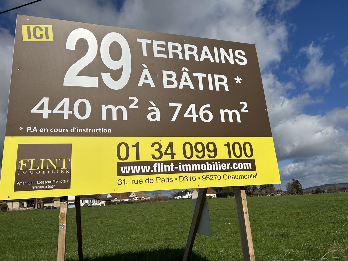 ONS EN BRAY (60) Ouest BEAUVAIS 29 Terrains à Bâtir « viabilisés » 440 m2 à 746 m2 - Un Programme FLINT IMMOBILIER  01.34.099.100 « Pour Bâtir votre Avenir , Faites Construire , Nous avons votre Terrain à Bâtir »