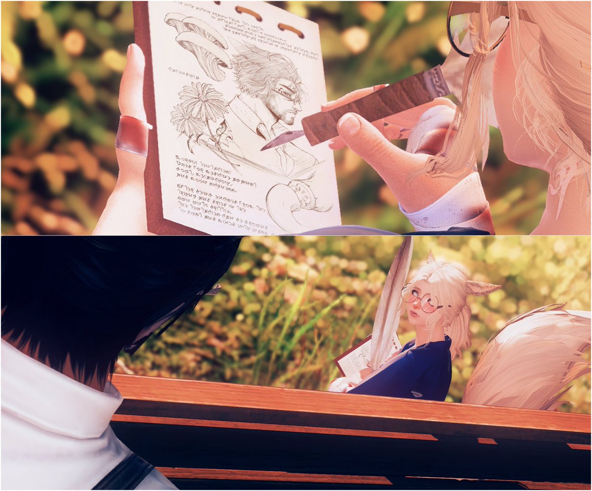 FTNoxy's tweet photo. It's not my normal art posting, butttt it has some of my art in it and I'm just really happy with this set of screenshots ♡ Now let's see if I can get caught up with the rest of miqo March 

#GPOSERS https://t.co/Ly7mfzGV2B