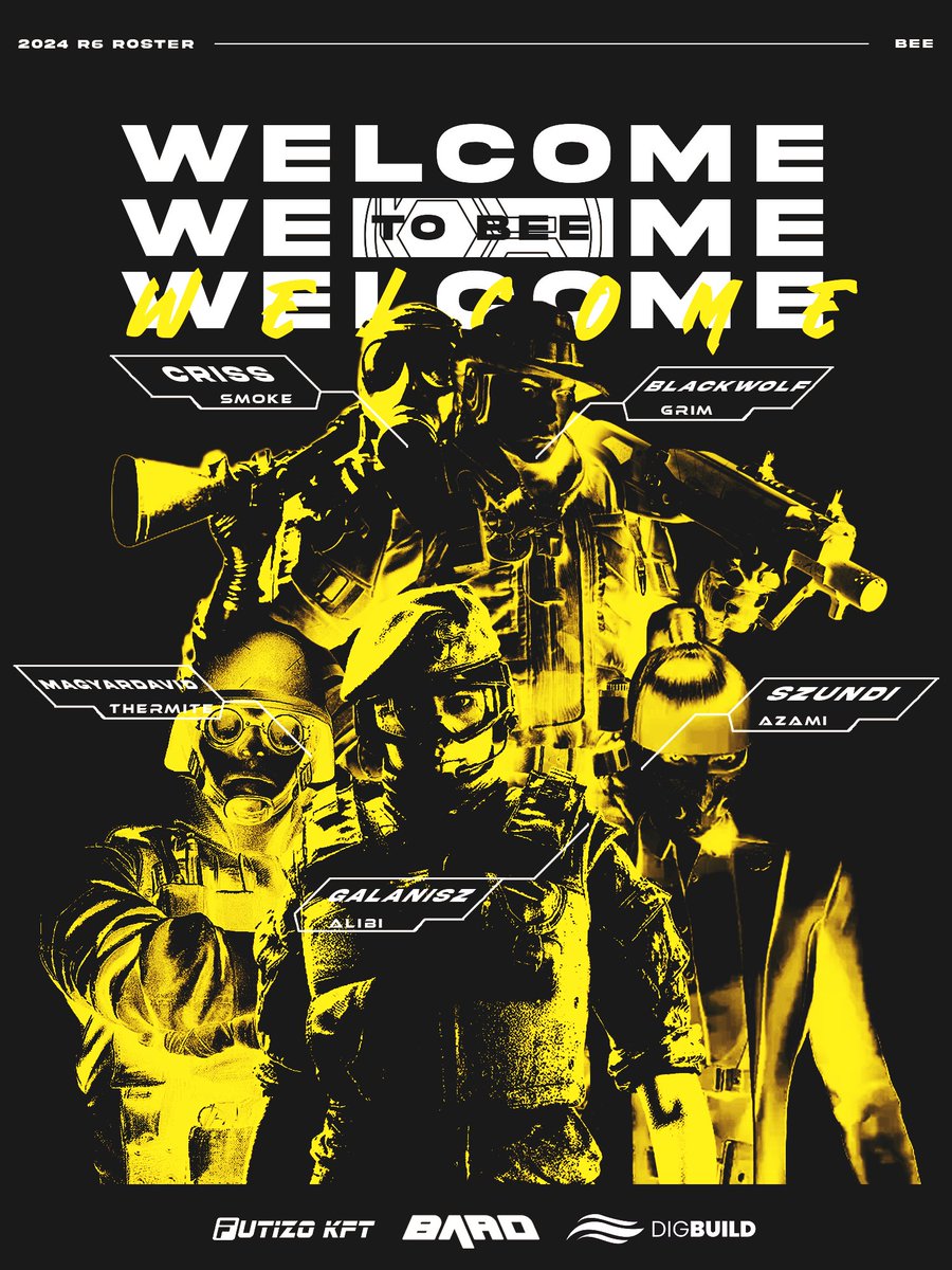 The wait is finally over...

Our boys are here to conquer 🫡

<a href="/Magyardavid7/">MD</a> 
<a href="/SzundiR6/">Szundi</a> 
<a href="/Luwnarr6/">Galanisz</a> 
<a href="/BLevente1/">BlackWolf</a> 
<a href="/Criss_R6S/">Criss</a> 

#beesport 🐝🐝🐝