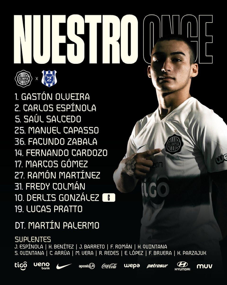 elClubOlimpia's tweet photo. 🔛 Apertura 2024 | #JuegaOlimpia:

⚔️ Onceno confirmado para el duelo de esta tarde. 

¡Vamos, Decano! 💪🏻

#Olimpia2DM
#SoyDelOlimpia ⚪️⚫️⚪️ https://t.co/SipSIW3kH7
