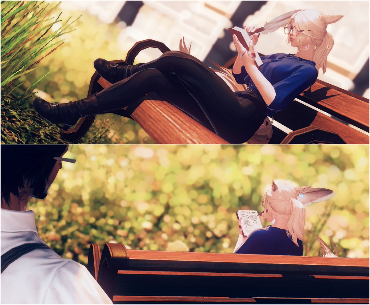 FTNoxy's tweet photo. It's not my normal art posting, butttt it has some of my art in it and I'm just really happy with this set of screenshots ♡ Now let's see if I can get caught up with the rest of miqo March 

#GPOSERS https://t.co/Ly7mfzGV2B