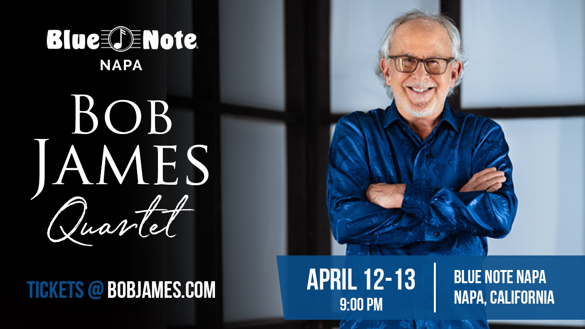 Catch the legendary Bob James Quartet live at the Blue Note Napa on APRIL 12th & 13th! Get ready for an unforgettable jazz experience in the heart of Napa Valley with jazz royalty! Secure your tickets now! (bit.ly/43oLeZ8) #BobJames #BlueNoteNapa #LiveMusic #NapaCA