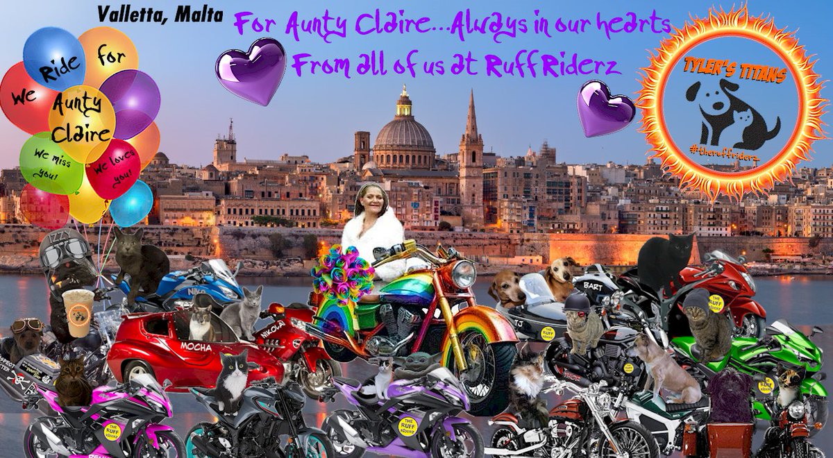 And now we are back in Malta. Aunty's favorite spot. We miss you so much Aunty Claire. We love you! . We also want to dedicate this ride to another close friend of ours Rose @AutumnDragons . We love you Rosie! #TheRuffRiderz #TylersTitans #BeLikeClaire