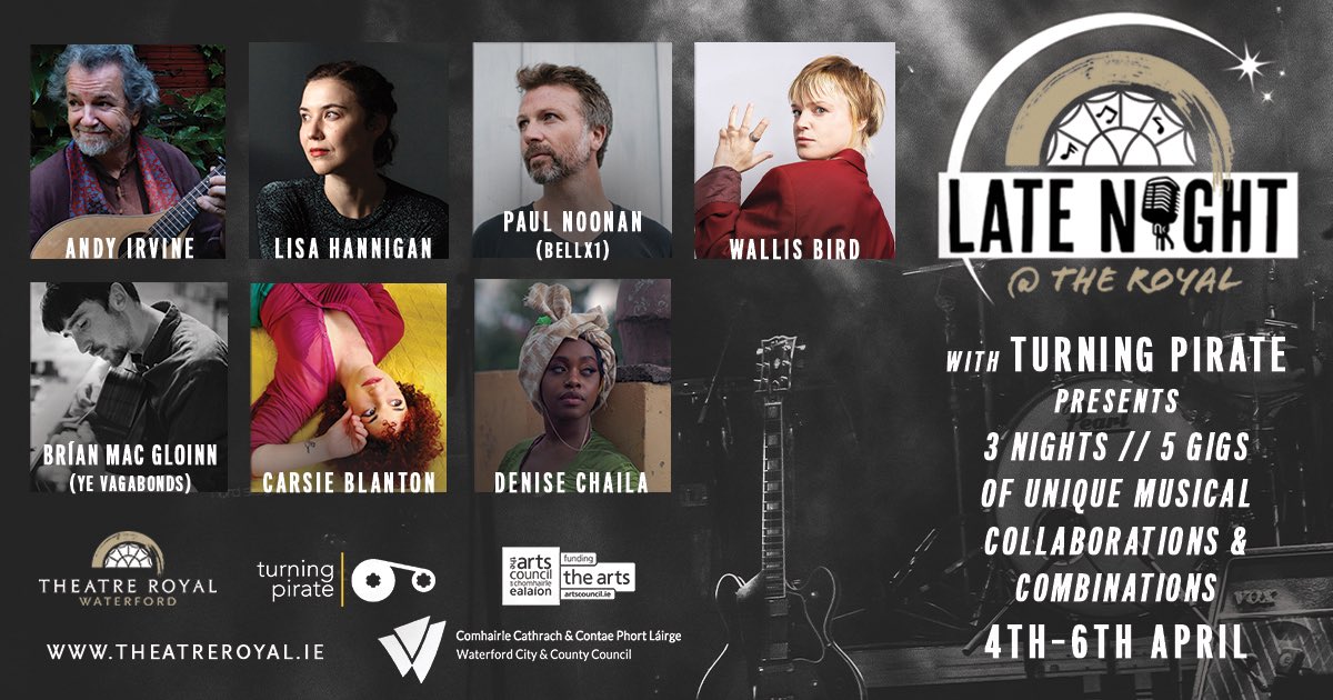 LateNight@TheRoyal, featuring @LisaHannigan 4-6 April… 5 gigs over 3 evenings of leading Irish artists, sharing songs & stories with conversations & injections of craic. In partnership with @TurningPirate 👉 theatreroyal.ie/event/latenigh… 051874402