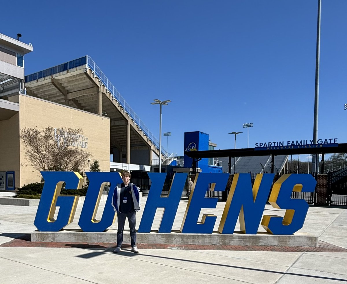 Thank you @CoachHawk_k9 for an invite to Delaware today! Loved the campus and facilities! @Coach_ArtLink @Delaware_FB @TouchdownDons @AnthonyZehyoue @LoyolaDonsAD @kirkkicks @DannySutton23 @KohlsKicking