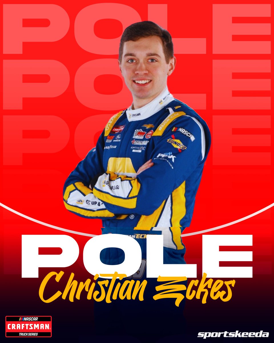 Christian Eckes wins the pole position for the Truck series race at Bristol 🔥

#NASCAR #TruckSeries