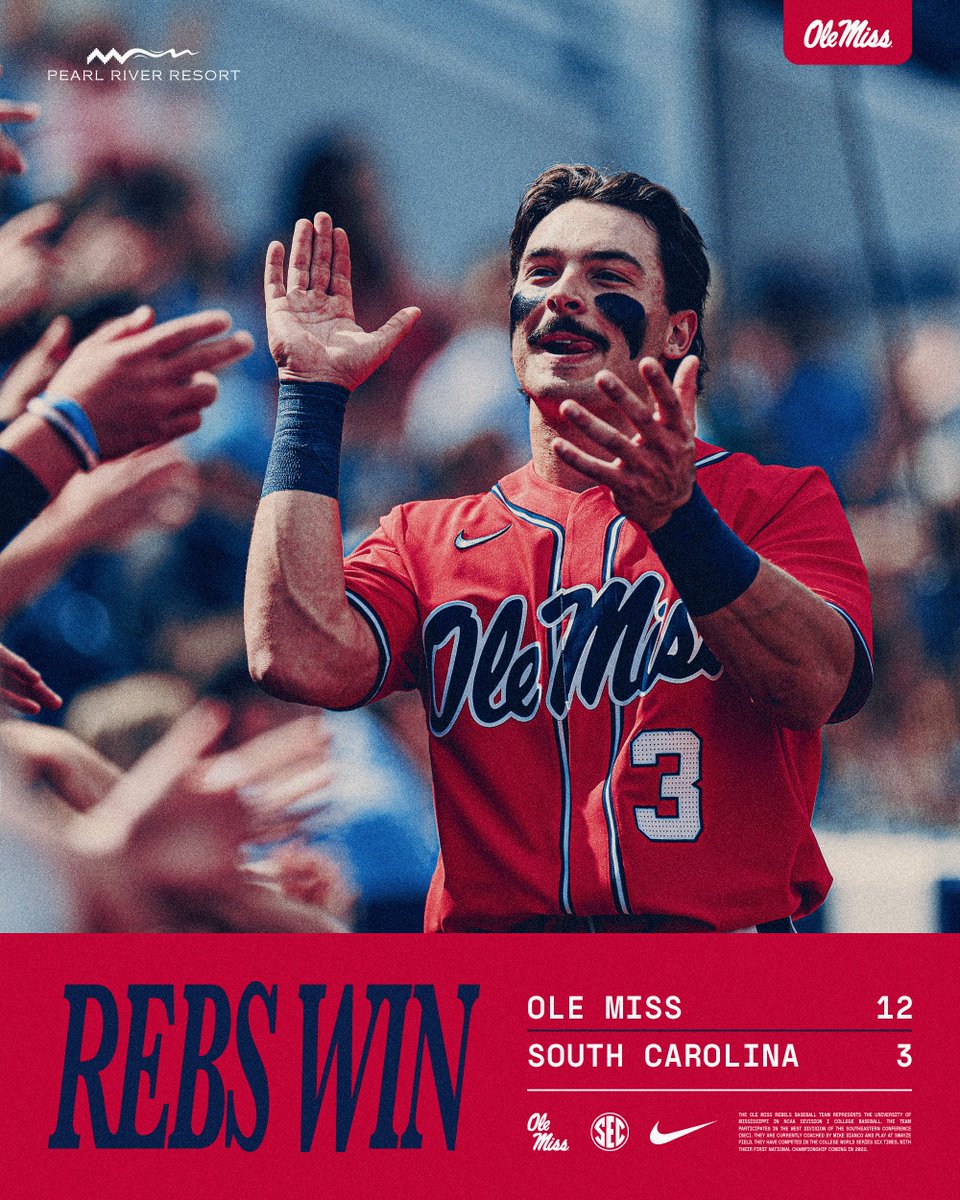 Andrew Fischer hits three home runs as Ole Miss clinches the series over No. 20 South Carolina!