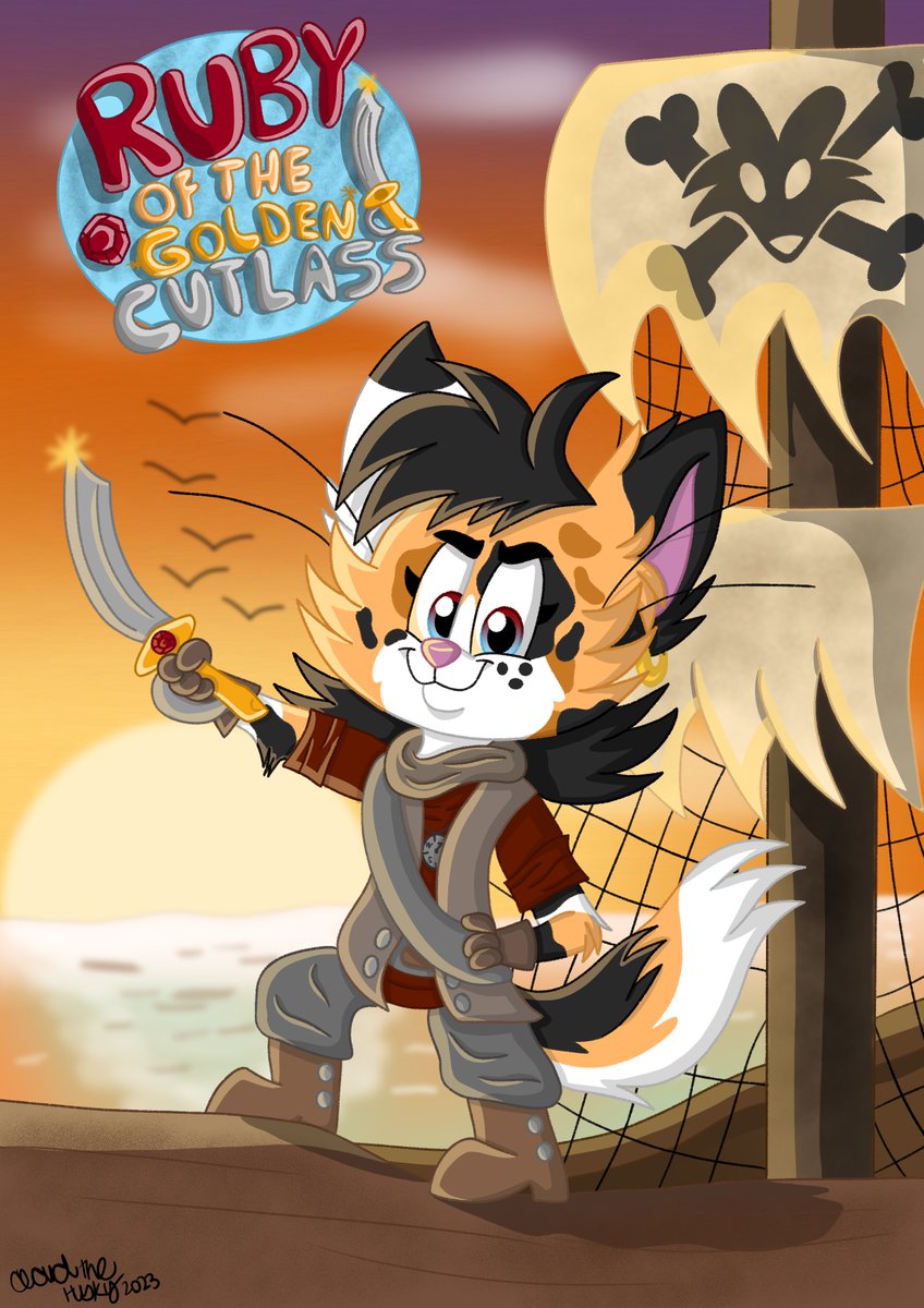 husky_cloud's tweet photo. Want to hear the tale of pirate cat Ruby? Read all of her adventures in the webcomic 'Ruby of the Golden Cutlass'! https://t.co/u5nsQCBaIF