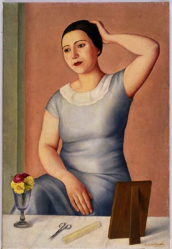 #QuadroDelGiorno
🎨#AntonioDonghi (#16marzo 1897 – 16 luglio 1963) - Donna alla toletta, 1930.
Olio su tela: 71×48 cm.