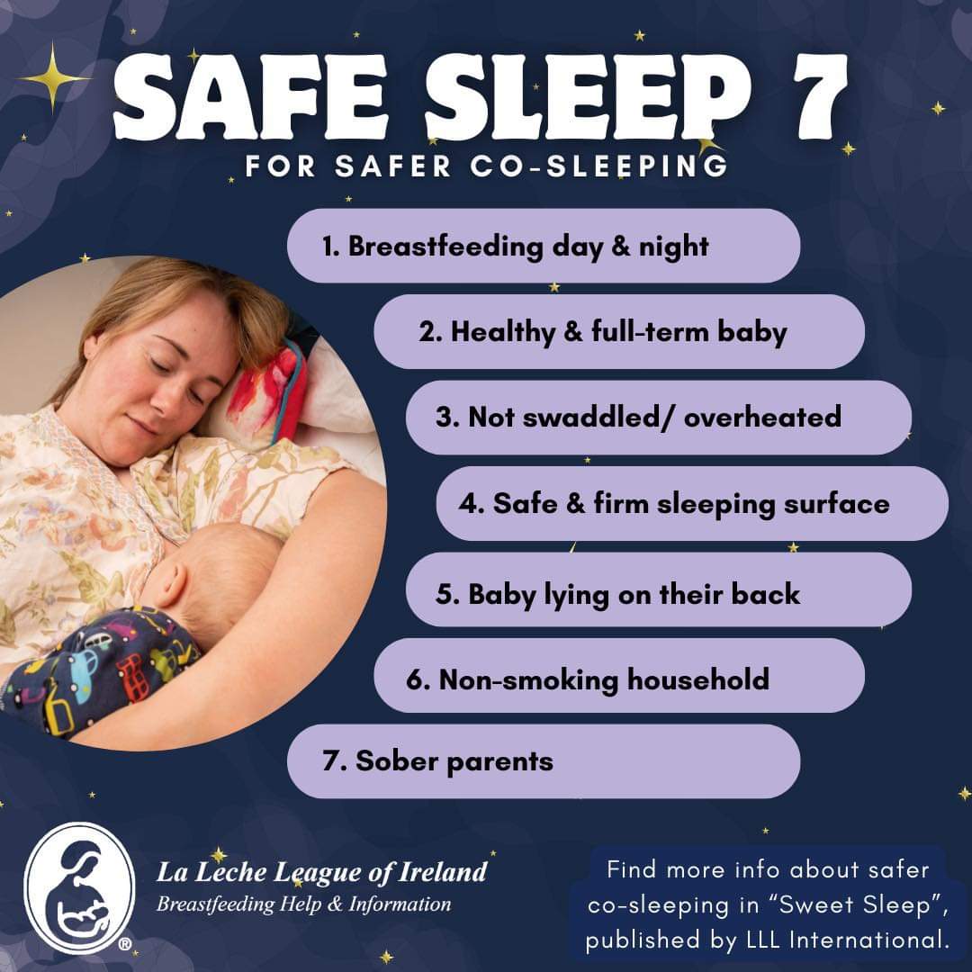 Safer Sleep Week 2024 💤 Sleep is one of the most discussed topics amongst new parents. Find out more about the 7 steps to safer co-sleeping and reducing SIDS risks here: laleche.org.uk/safe-sleep-the…