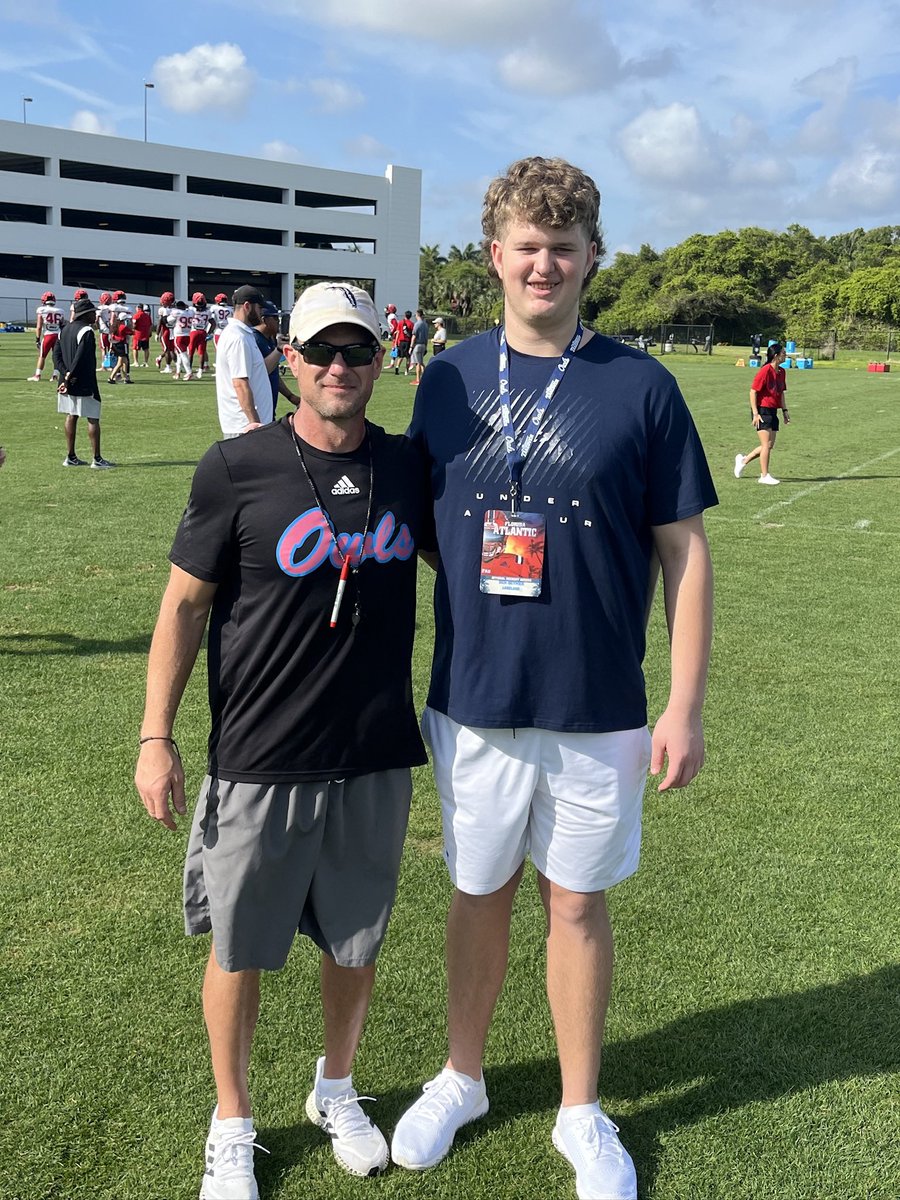 Had a great time @FAUFootball practice today. Thanks for the hospitality @4Warinner @CoachTomHerman & staff!