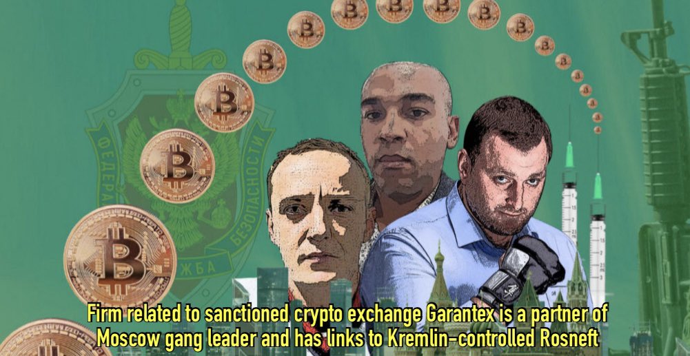 ianbeckett's tweet photo. #CryptoCrap - Firm related to sanctioned crypto exchange #Garantex is a partner of Moscow gang leader and has links to Kremlin-controlled Rosneft (https://t.co/JvBiFK7z6k https://t.co/l7OujGg4Bq