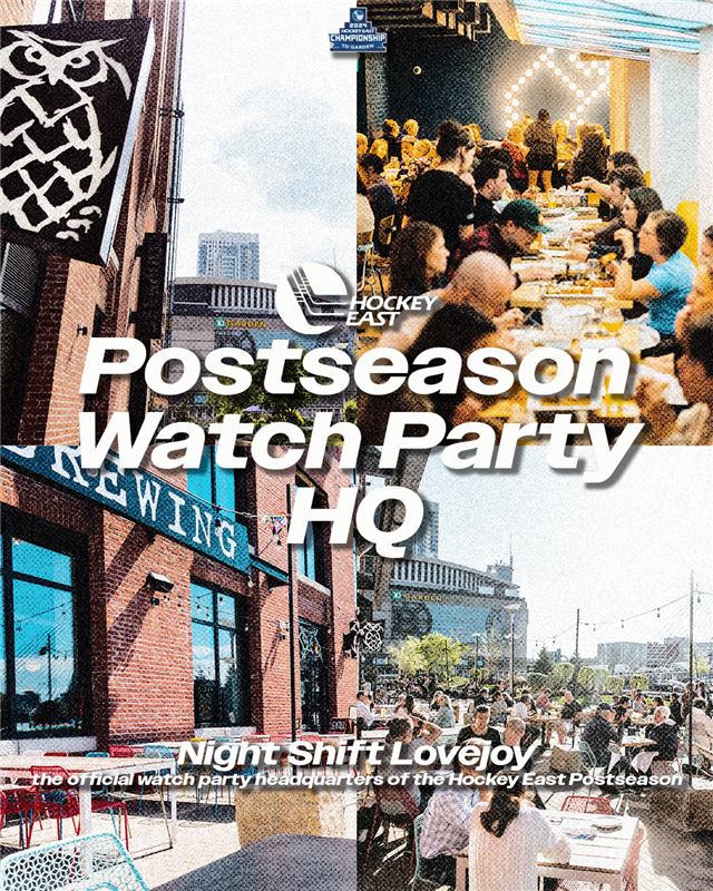 The Owl is the newest logo in Hockey East! 🏒🦉 Hockey East and @NightShiftBeer have teamed up and their Lovejoy Wharf location is the home of the official Hockey East watch parties all playoffs! Join us every game day to cheer on your favorite team!