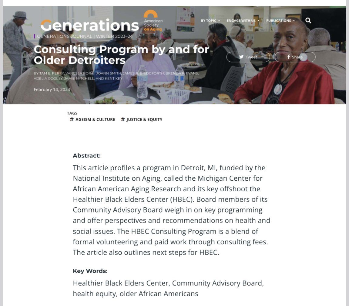 Article about @TheMCUAAAR's outreach to older Black adults in Detroit. @PRBA_ISR @RCGD_ISR @umisr @RCMARCC @christinajcross @rianaelyse @ChristyLErving @ProfessorChic @SandyDarity @learothawms @RyonCobb @BethAngell9 @DrNeblett @ManlyEpic @beyoung40 @NIA_BSR @NIHAging @hillcv17