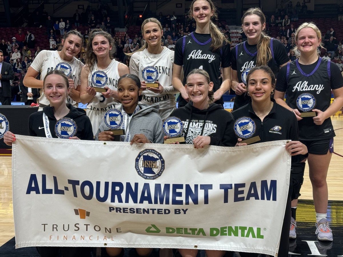 Meet the ⁦<a href="/TruStoneFCU/">TruStone Financial</a>⁩ ⁦@DeltaDentalMN⁩ Class AA Girls Basketball All Tournament Team for 2024.