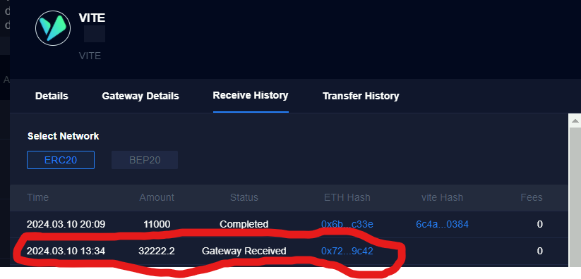 whogivesadamn's tweet photo. @vitelabs Can anybody help me.  I transfered 32,222 Vite to my wallet via the gateway. It's now been stuck in the gateway for 6 days and won't release it to my wallet.

How do I find out who controls that gateway? https://t.co/WXc9dovKpB