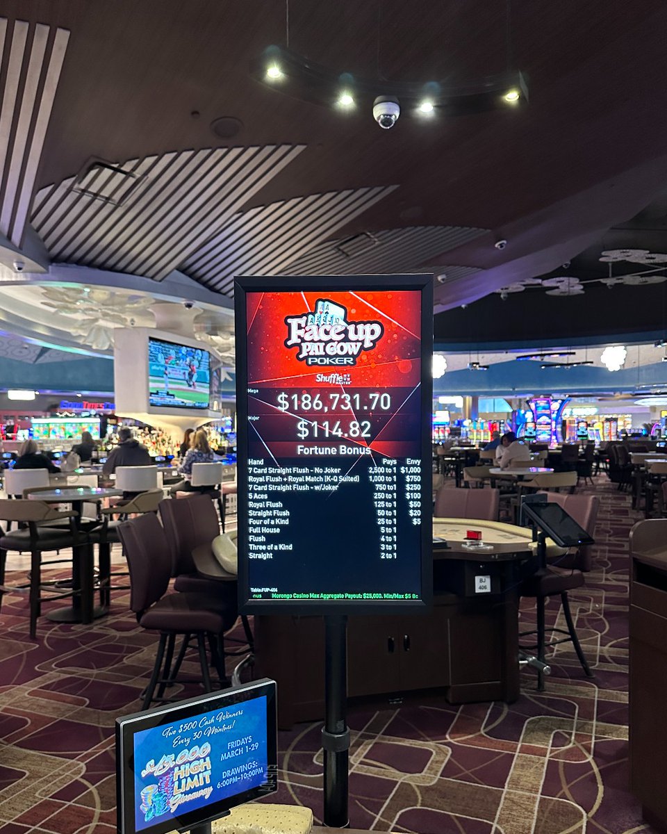 MorongoCasino's tweet image. Feeling lucky this St. Patrick's weekend?🤑 Our table games are waiting for you with over $554K+ in progressives! 🍀

Click the link below for info on our other table games &amp;amp; current progressive updates. 
bit.ly/41cv2ZE
#morongo #casino #tablegames #poker #blackjack