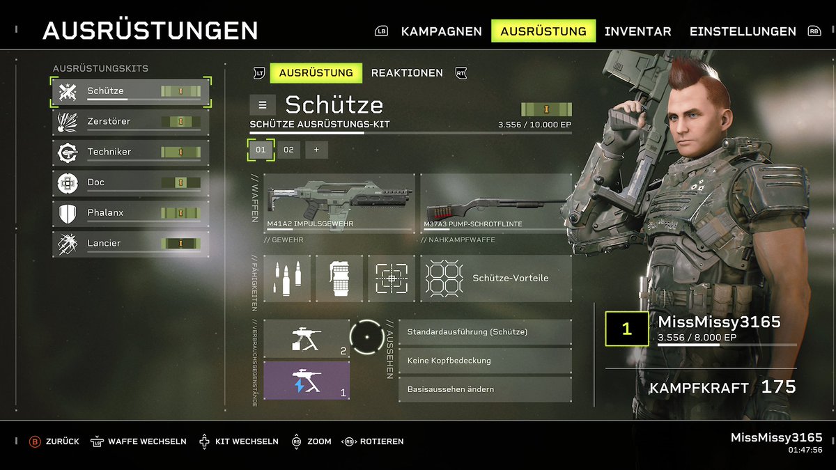 Missy.ˊˎ-

I now got internet at home again, finally👐 and can use my Xbox Series X!

The next game I wanna get is CoD MW II.
Until then, I'll be running through the "Aliens Fireteam Elite" missions with my new Private🫡

From behind he has a wee look like Hicks👀