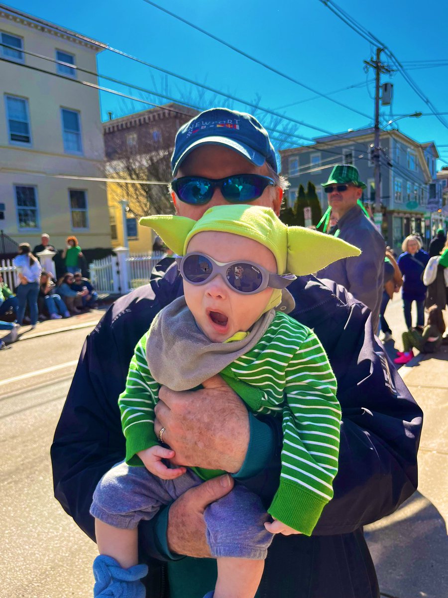 The four stages of many St Patrick’s day revelers at the Newport parade, as acted out by my baby nephew KP… ☘️❤️