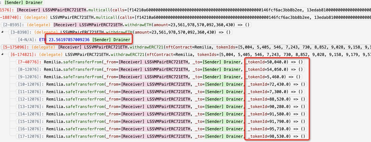 It seems there is an earlier ownership transfer of Remilia treasury to the drainer: etherscan.io/tx/0x1178ae5d0…