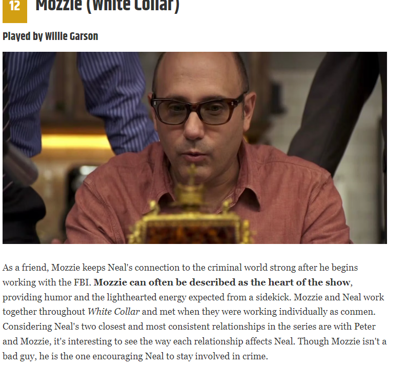 USA Network’s 15 Best Characters, Ranked screenrant.com/usa-network-be… 
Yay for both Neal and Mozzie from White Collar making the list 👏👏👏
#WhiteCollar #MattBomer #WillieGarson