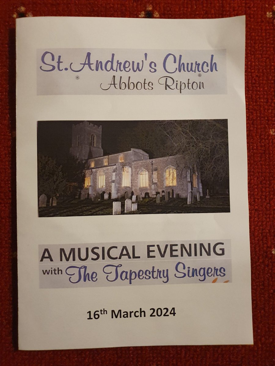 A lovely evening at St Andrew's Church in Abbots Ripton with @SingersTapestry