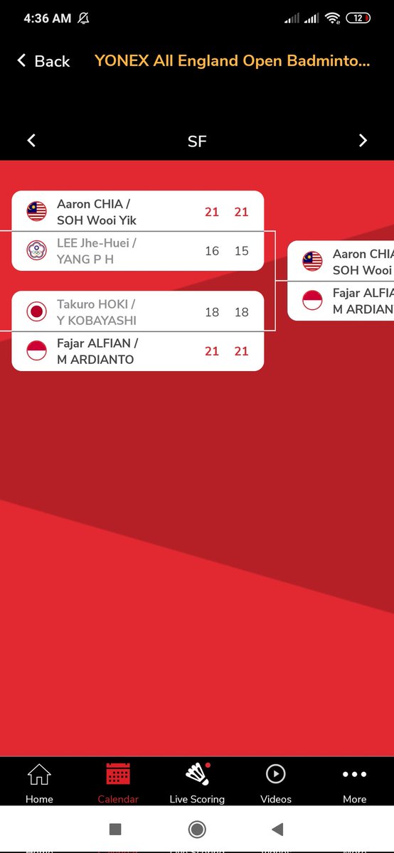 ainurohman's tweet photo. FINAL!!! 

Back-to-back final All England bagi Fajar/Rian. Hattrick final All England secara beruntun bagi ganda putra Indonesia. 

Semoga besok Ricky mengalahkan Rexy! https://t.co/yUi8gdz8tm