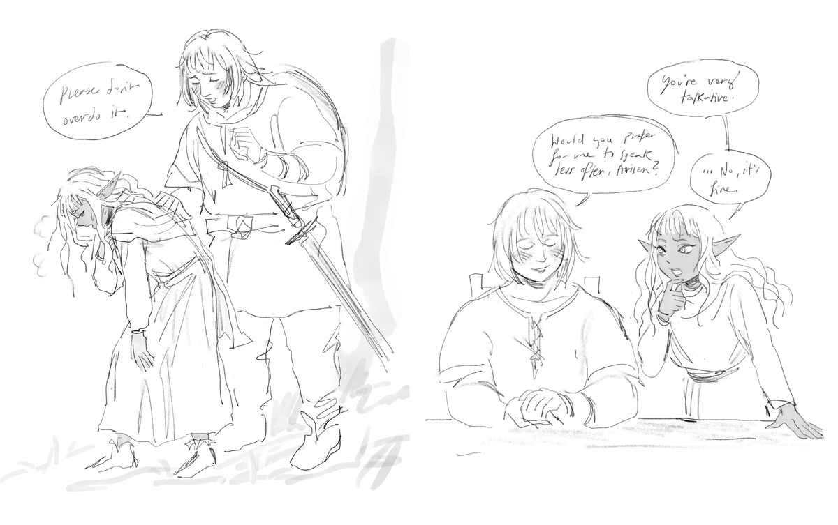i've been playing dragon's dogma with thistle as the arisen and falin as his main pawn ^_^