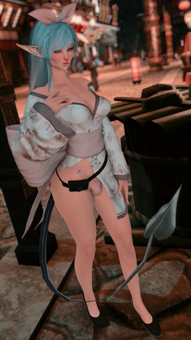 *takes your gil, places it in her coin pouch at her waist... drawing your eye to her exposed little pink