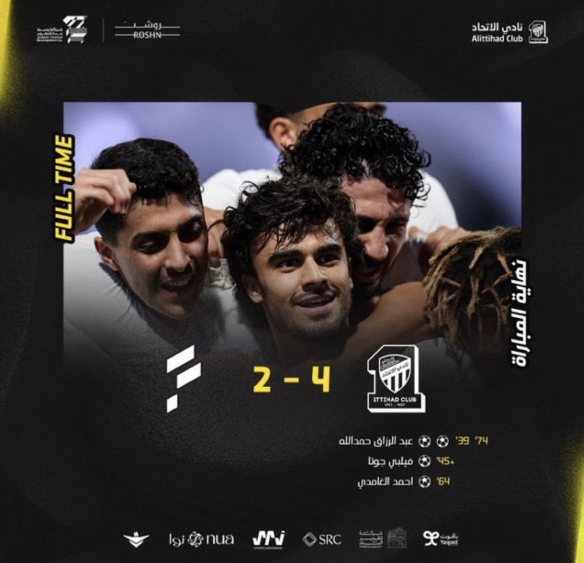 النقطه ٤٣ بفارق اربع نقاط عن المركز الثالث الف مبروك ي جمهور الذهب 💛🖤

#الاتحاد_الفتح