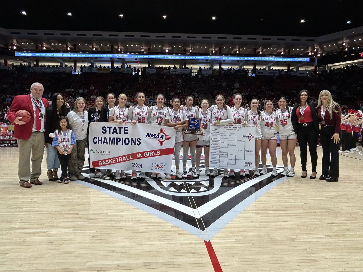_NMAA's tweet photo. Congratulations to the Sandia High School Matadors, winners of the Girls Class 5A State Title at the 2024 Nusenda Credit Union State Basketball Championships. @nusendacu https://t.co/tL9JwhIzoG