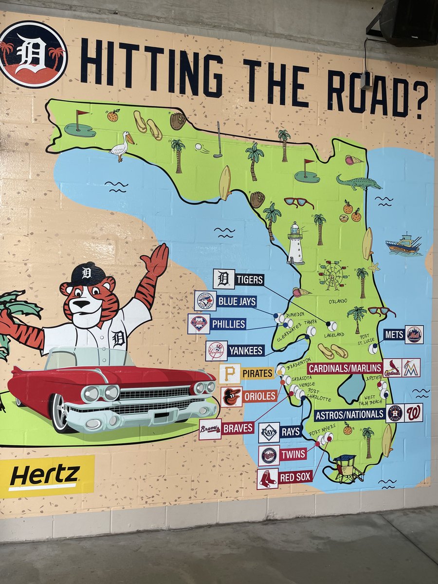 Map of spring training parks in Florida, image size:900x1200