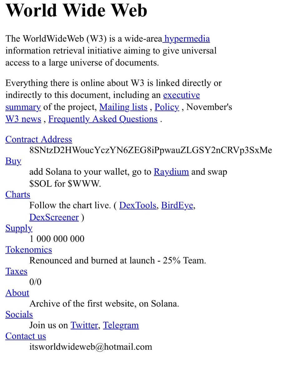 Our website is really like the first website to ever launched online $WWW