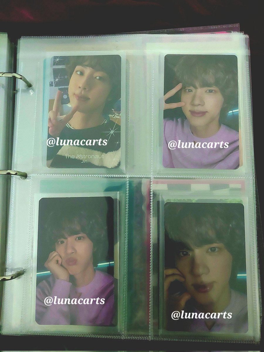 lunacarts's tweet photo. The Astronaut PCs

UMS, Holo star &amp; JPFC Holo hearts Jin pc - Php 2000 each 
M2U Lucky Draw Jin pc set - Php 2000

JPFC Butter Jin pc - Php 700
MOTS The Journey Jin pc - Php 800

Condition: afaik mint condition but will check if someone's interested in getting them! https://t.co/V8NAkrsO8M
