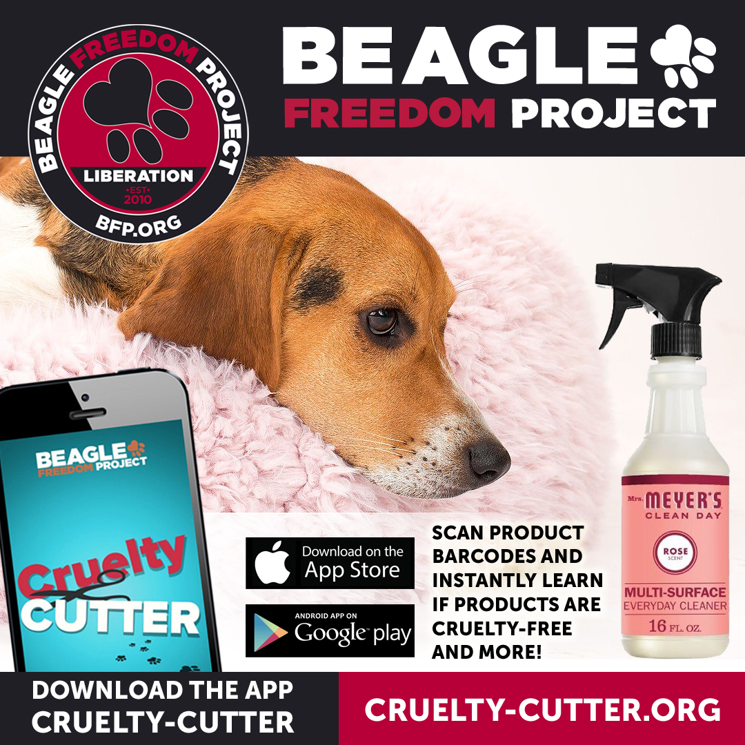 beaglefreedom's tweet photo. Have YOU Downloaded Cruelty Cutter Yet? 🐾📱 

The fight against animal testing starts in your own home. With our free Cruelty Cutter app, simply scan barcodes to instantly check if a product is tested on animals. 

Download now: https://t.co/z4pxtX5zFh https://t.co/XWHIa3dJ9z