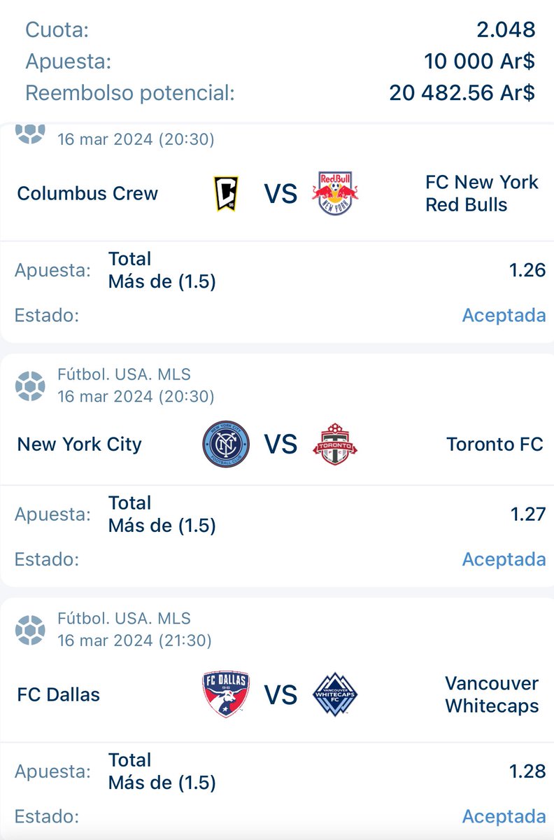 Alemartinezrys's tweet photo. Papusss combi + 1.5 goles  MLS 🔥⚽️

Pone el código promocional LACOPAFC en 1xBet y recibí un bono del 130% del importe máximo de 72.500 ARS con su primer depósito!

Regístrate acá 👇🏽

https://t.co/BAen6IJ5i7 https://t.co/YdAK7Gp0xM