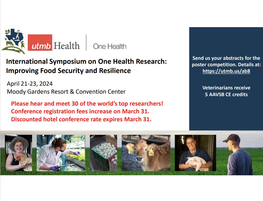 NOW APPROVED FOR CE CREDIT! There is still time for discounted registration for this amazing One Health Symposium! Go to ow.ly/gkpG50QV3KC for more information and registration.

#OneHealth #ACVPM