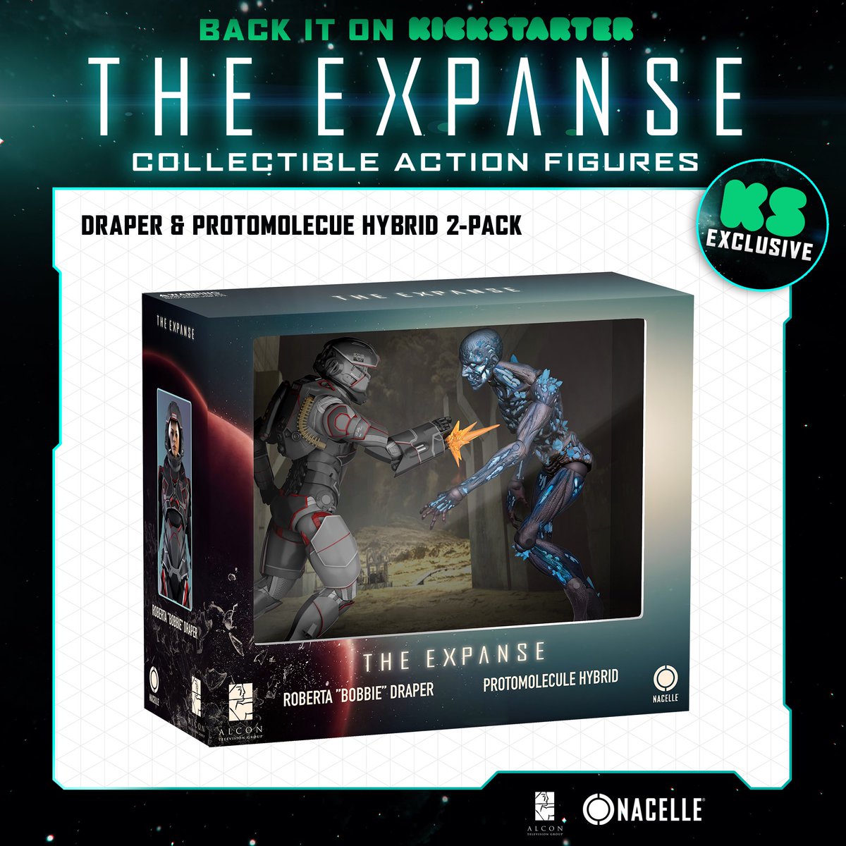 The Expanse Bobbie Draper vs. Protomolecule Hybrid 2-pack collectible action figure set can be a reality! The campaign is nearly 65% funded with 19 days to go! Back the @Kickstarter now! #TheExpanse #ScreamingFirehawks #Kickstarter #beltalowda kickstarter.com/projects/thena…