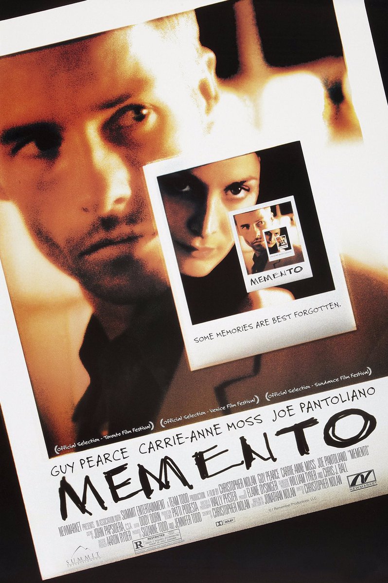 🎬MOVIE HISTORY: 23 years ago today, March 16, 2001, the movie ‘Memento’ opened in theaters!

#GuyPearce #CarrieAnneMoss #JoePantoliano #MarkBooneJunior #StephenTobolowsky #HarrietSansomHarris #CallumKeithRennie #LarryHolden @JorjaFoxofficia #ChristopherNolan