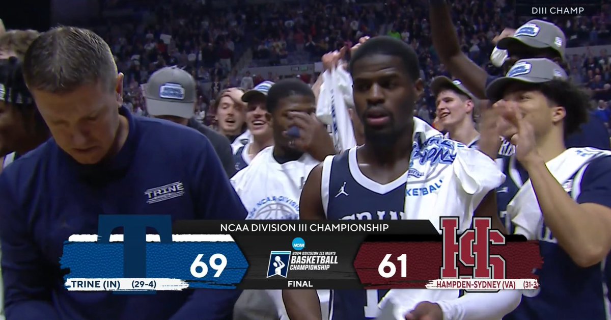 NATIONAL CHAMPIONS!!!!!  Trine’s historical season ends with a national championship title!!! 🔥🔥🔥

#D3MIAA #MIAAmbkb #GreatSince1888 <a href="/TrineAthletics/">Trine Thunder</a>