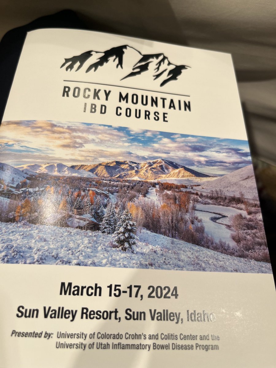 Great learning and locale RockyMountainIBD course ⁦@sunvalley⁩ with outstanding faculty ⁦@mchiorean4⁩ ⁦@BenClickMD⁩ and talented fellows here on travel grants. Highly recommend and will attend again! Congrats to organizers. ⁦@UNCGastro⁩ represents!