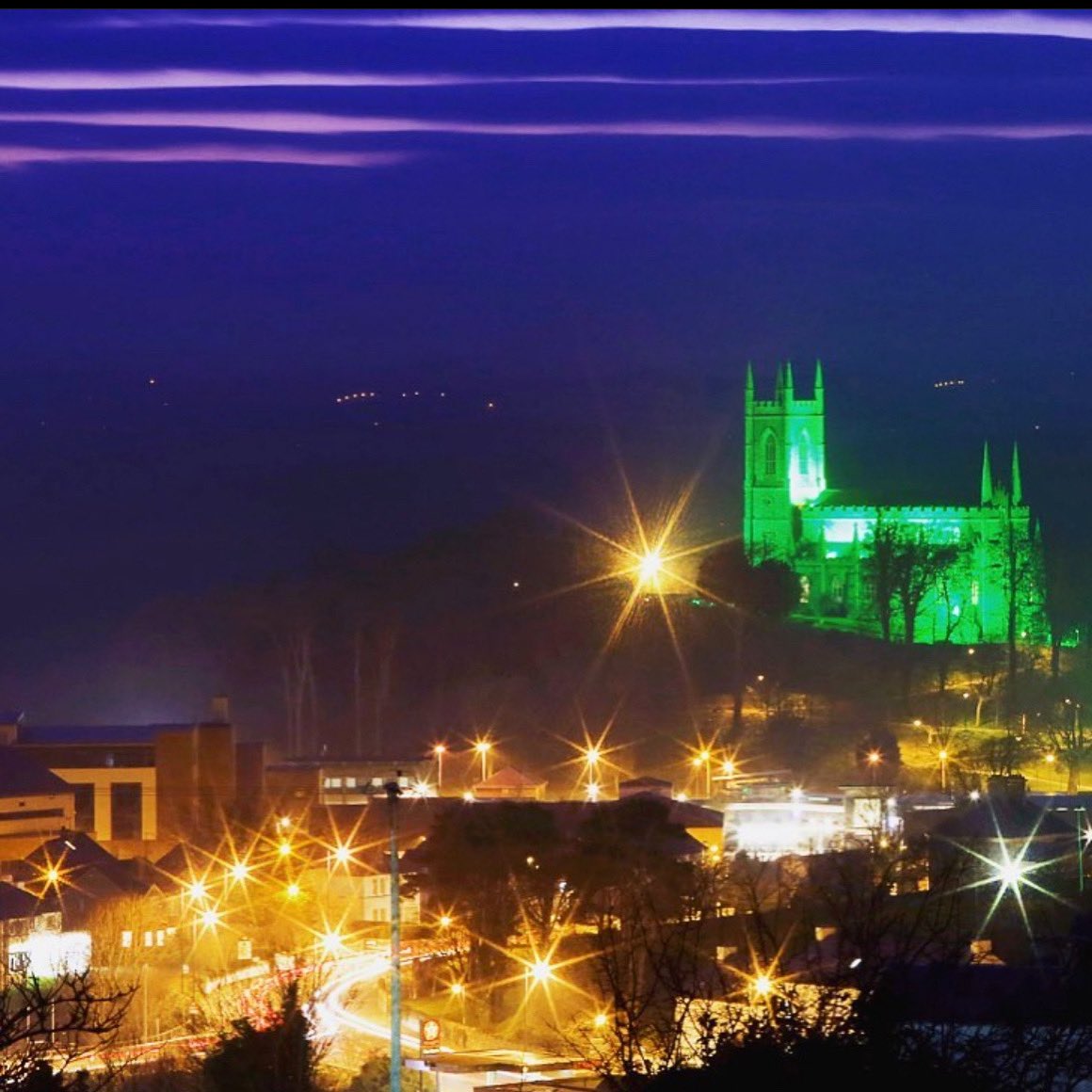 Wishing everyone a happy St. Patrick’s weekend! Landmarks such as Down Cathedral, Downpatrick illuminated green. @paulmoane @StormHour @deric_tv @BelfastLive @coolfm @nmdcouncil #stpatricksday #stpatricksday2024 #downpatrick