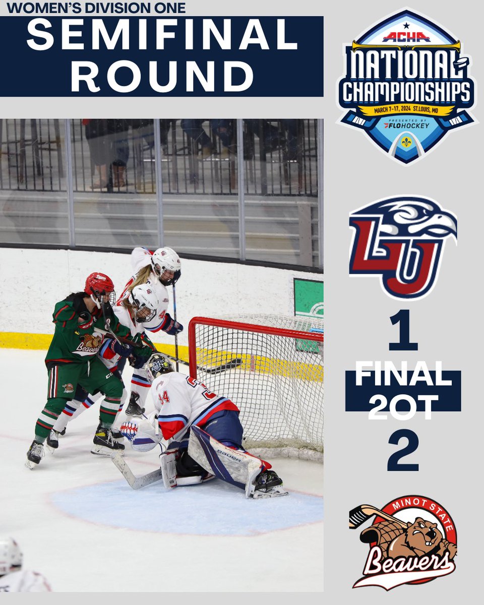 <a href="/MSUBeaversWHKY/">Minot State Women’s Hockey</a> have punched their ticket to the 2024 ACHA W1 National Championship game with their win over <a href="/LU_WD1Hockey/">Liberty Women's Hockey</a>.