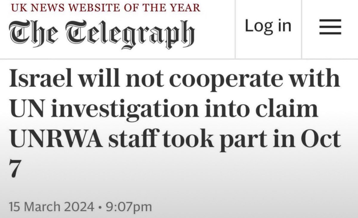 ISRAEL WILL NOT COOPERATE WITH UN INVESTIGATION INTO CLAIM UNRWA STAFF TOOK PART IN OCT 7

We knew this story was fake and now it’s been exposed.