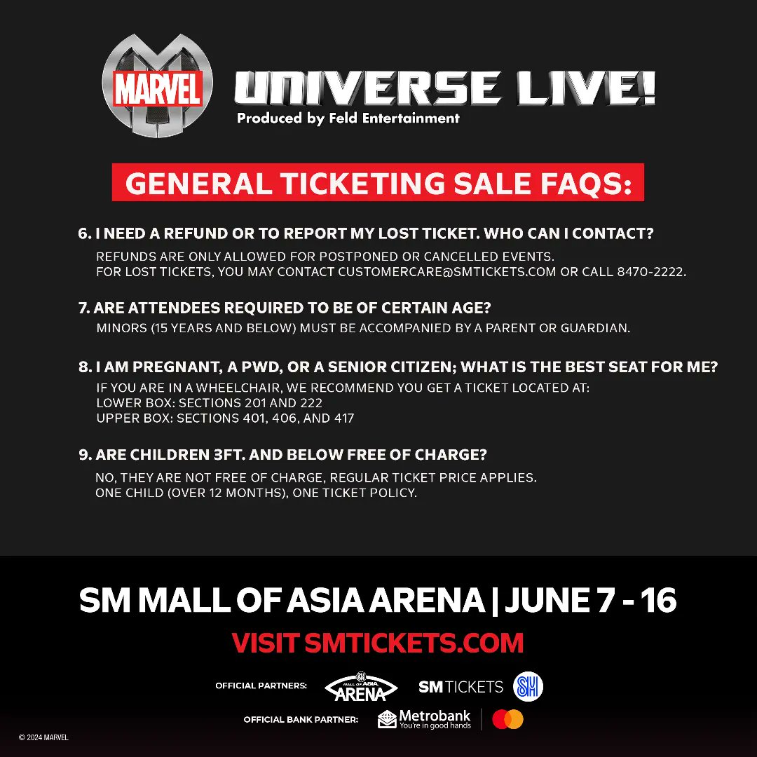 The Marvel Universe LIVE! general sale is almost here! 🎉 Read through everything you need to know about securing your tickets beginning on Wednesday, March 20. #MarvelUniverseLIVE #MOAArena #ChangingTheGameElevatingEntertainment